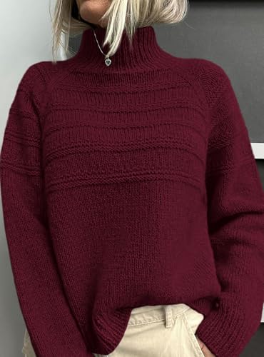 PRETTYGARDEN Women's Turtleneck Sweaters 2025 Fall Chunky Knit Pullover Long Sleeve Jumper Tops Trendy Winter Clothes4