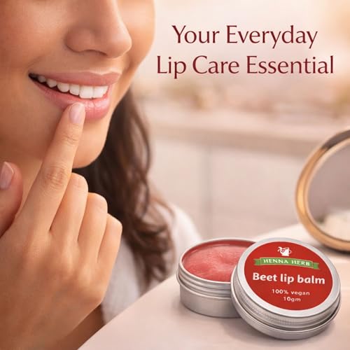 Image of Henna Herb Beetroot Lip Balm | Organic Natural Care | Tinted Lip Balm For Dry Lips | Formula for Pigmented | Soft Moisturizing Protection for Kids & Women