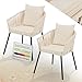 Juskys Rope Gartenstühle 2er Set wetterfest - bis 160 kg belastbar - Sitz- & Rückenkissen aus Polyester - 2 Stühle aus Stahl & Polypropylen für Garten, Terrasse & Balkon - Beige