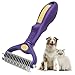 Hanffero Pet Grooming Rake Grooming Comb Reduce Shedding Dematting Undercoat Brush Deshedding Tool for Dogs and Cats, Dual-Sided, Remove Tangles and Floating Hair