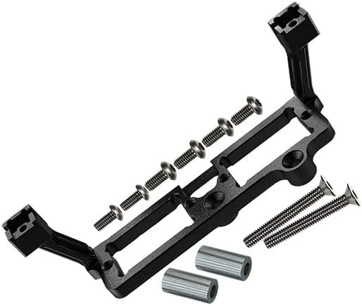 GPM For Traxxas TRX-4 Trail Defender Crawler/TRX-6 Merc-Benz G63 Upgrade Parts Aluminum Front and Rear Gear Box 2-Speed Diff Lock Servo Mount - 1Pc Set Black
