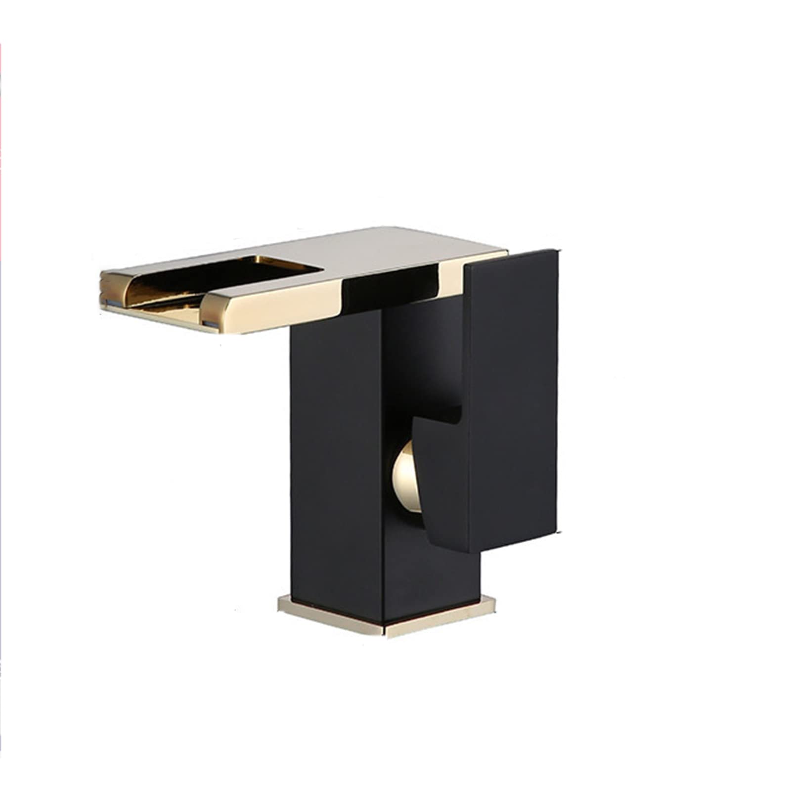Mitigeur de salle de bain LED cascade noir avec poignée unique