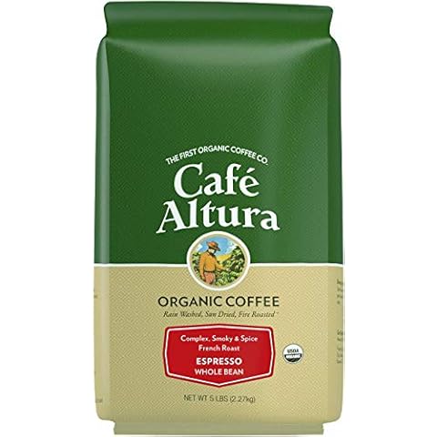 Cafe Altura Organic Coffee Whole Bean Organic Coffee, 5 Pound, Espresso, 80 Oz Cover