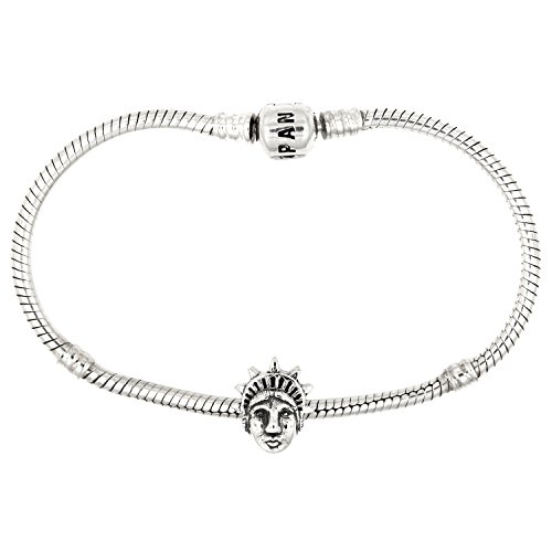 Sterling Silver Oxidized New York City Statue Of Liberty Landmark Travel Bead #TOP5