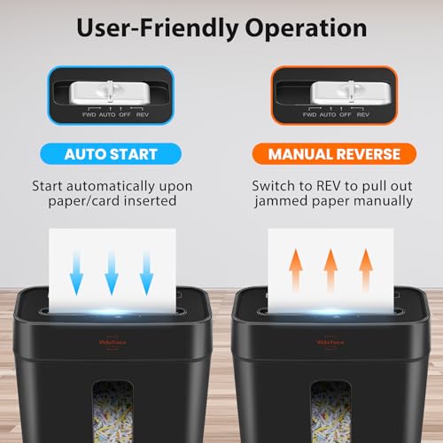 Image of vidateco 8 Sheet Paper Shredder for Home