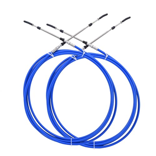 WATERLONG Boat Throttle Control Cable 18 Feet (2pcs Blue) Outboard Rotary Steering Cable for Most Single Station Boats