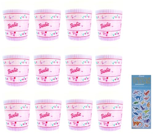 Gobelets Barbie Amscan réutilisables en plastique avec autocollants dinosaures pour fête enfant