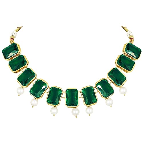 Image of Peora Traditional Crystal Necklace & Jewellery Set Gift for Women