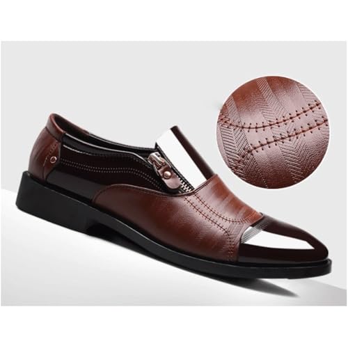 Mens Classic Business Dress Shoes Formal Wedding Office Oxford Slip On Elegant Black3