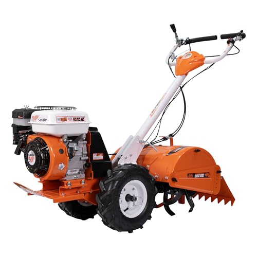 RURIS 5800r, Motobineuse Rotofraise Arriere de 480mm, Ideale pour des Serres et Solariums, Orange