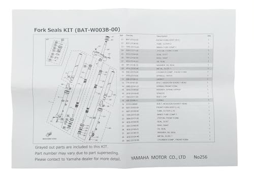 Image of Yamaha MT07 / FZ07 Master of Torque (2021-2024) Fork Seals, #BAT-W003B-00-00