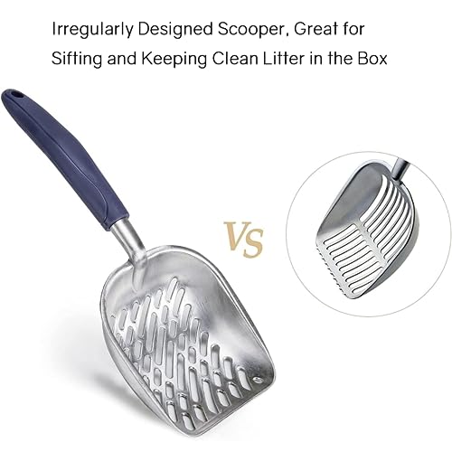 Cat Litter Scoop, Metal Cat Litter Scoop for Cat Litter Tray Ergonomic and Comfortable Handle, Litter Scoop Cat Litter Tray - Image 4