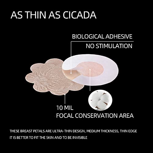 Yilanfull 30 Pairs Disposable Thin Nipple Breast Covers Stickers, Lace Bra Pasties Adhesive For Women Sexy (Brown) #TOP2