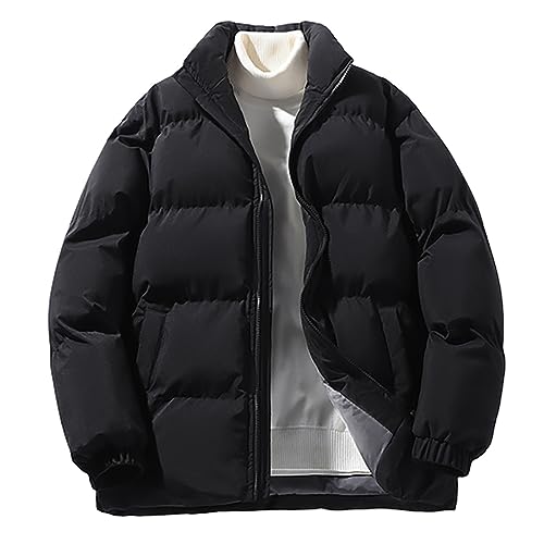 Manteau noir femme chaud contre le vent d'hiver col montant confort vêtement ample 4XL