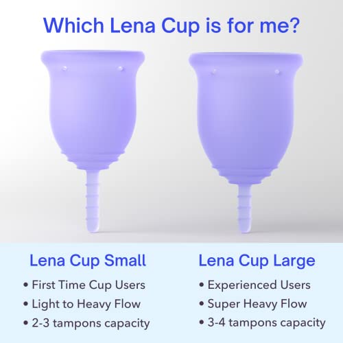 Lena Menstrual Cup | Small - Light To Heavy Menstruation Flow | Beginner Period Cups Reusable | Tampon And Pad Alternative | 12 Hour Wear Feminine Care Soft Cup | Made In Usa | Purple #TOP5