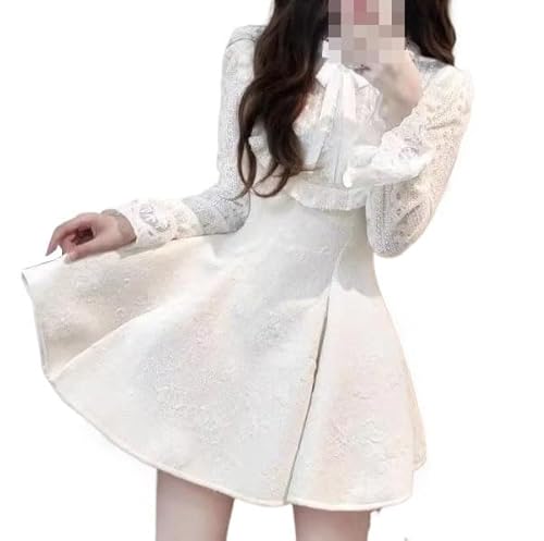 Women's Patchwork Flare Sleeve Mini Dress French Style Elegant Party