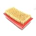 The Mane Brush - Mens Curved Military Hair and Beard Brush - Curved 360 Wave Brush - 100% Boar Bristle (Red/White Bristles)