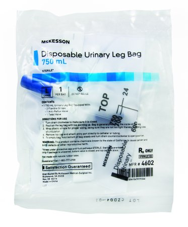 Sac de jambe 750 ml McKesson 4602EA poche d'urine urologie drainage