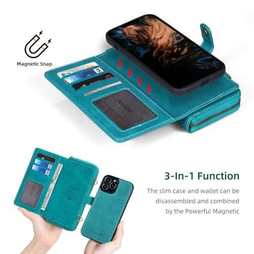 Housse cuir iPhone 15 Pro Max bleu pour déplacements et réunions