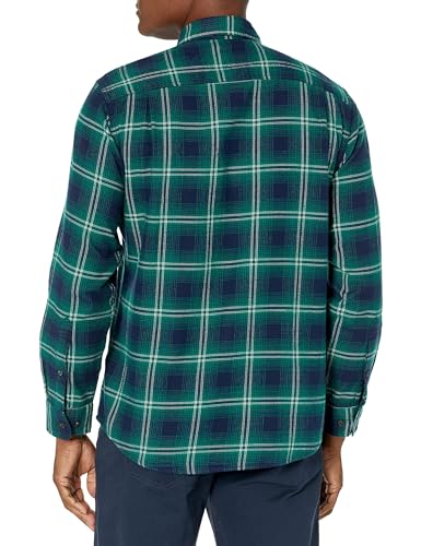 Image of Amazon Essentials Men's Regular Fit Long-Sleeve Flannel Shirt, Soft Brushed Cotton, Lightweight yet Warm