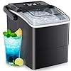 BEBISUNY Ice Makers Countertop – Ice Maker Machine 6 Mins 9 Bullet Ice, 26 Lbs/24 Hrs, Portable Countertop Ice Maker with Self Cleaning Function, Ice Maker for Home/Kitchen/Party, Black