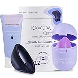 KAVODA Menstrual Discs - Soft, Flexible, Reusable Medical-Grade Silicone - Wear 12 Hours - Removal Notch - Two Sizes - Menstrual Cup or Tampon Alternative