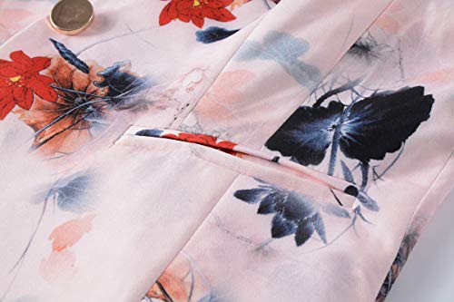 Womens 3/4 Sleeve Lightweight Office Work Suit Jacket Boyfriend Blazer (1905 Pink, Xl) #TOP3