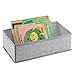 mDesign Soft Fabric Dresser Drawer and Closet Storage Organizer for Kids/Toddler Room, Nursery, Playroom, Bedroom - Textured Print - Organizing Bins in 2 Sizes - Set of 6 - Gray