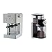 Gaggia RI8427/11 Gran Prestige Siebträger aus Edelstahl mit Panarello, 15 bar Druck, Silber & ROMMELSBACHER Kaffeemühle EKM 200 – 2-12 Portionen, Füllmenge Bohnenbehälter 250 g, 110 Watt, schwarz