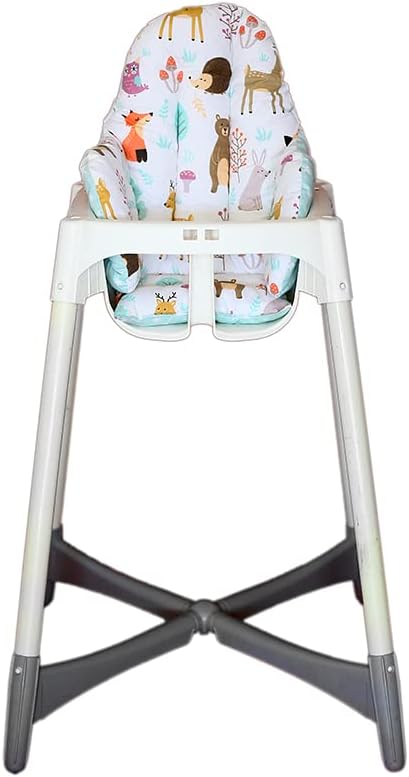 Cushion – Washable & Reversible One-Piece Cotton Seat Pad for IKEA High Chair Accessories, Compatible with Antilop (Nature Green)