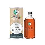 🥥 CALIDAD GO-KETO: Nuestro aceite MCT Go-Keto proviene de cocos 100% de primera calidad - cultivados de forma sostenible y procesados suavemente - para proporcionarle la más alta calidad y los ácidos grasos más puros para su plan keto. El aceite de palma o los aditivos artificiales no tienen ninguna posibilidad con Go-Keto. Los ácidos grasos omega 3 DHA provienen del aceite de algas y la luteína de la caléndula - El aceite MCT Go-Keto Ketosene Brain es vegano y naturalmente libre de OGM.