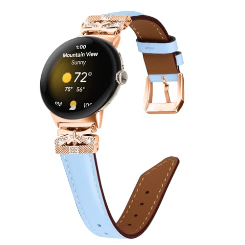 Compatible With Google Pixel 2 Watchband,Adjustable Genuine Leather Wrist Strap with Metal Buckle for Google Pixel watch 2022 /Google Pixel 2 watch 2023