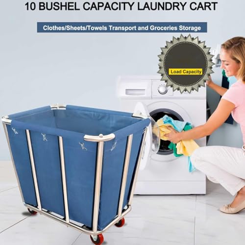 Grand panier à linge industriel à roulettes de 10 cm robuste et imperméable - 3