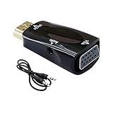 Alta risoluzione: il convertitore HDMI maschio a VGA femmina supporta risoluzioni fino a 1920 x 1080 a 60 Hz (1080p Full HD) tra cui 720p, 1600 x 1200, 1280 x 1024 per monitor o proiettori ad alta definizione; con questo HDMI a VGA con audio, è facile creare la casa ater o fare presentazioni alle riunioni.