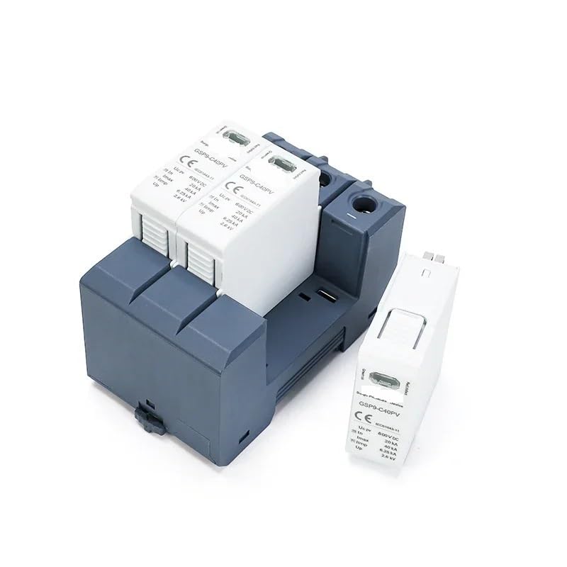 Photovoltaic DC SPD 3P 600V 1000V 1500V 40KA Surge Protector Protective Device Lightning Protection Din Rail T1+T2(3P 1000VDC)
