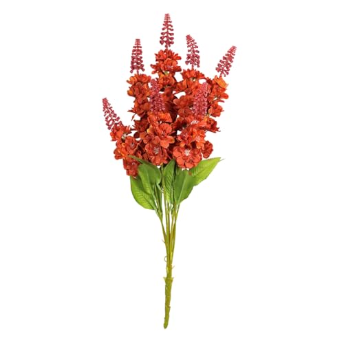 Image of Reiki Crystal Products Artificial Orange Snapdragon Flower -1 Stick with 7 Branches | Real Touch Faux Blooms for Home Decor, Bedroom, Living Room, Table, Balcony, Office & Weddings (Without Vase Pot)