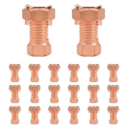 Conector split bolt de latón Cpolebev de alta conductividad para cables de tierra, pack de 20 2