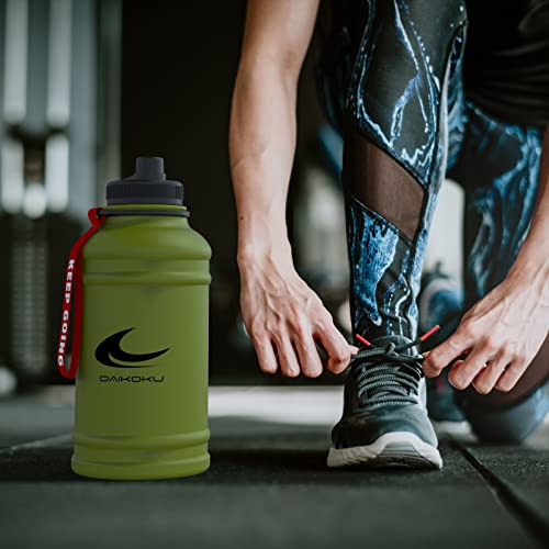 Daikoku Roestvrijstalen Waterfles - 2.2 l BPA Vrij - Handig voor in de sportschool en allerlei sporten - Dubbelwandige Thermoskan 12 tot 24 uur - Donkergroen - Image 6