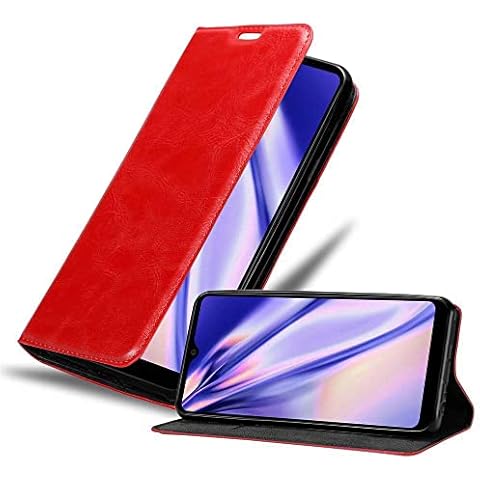 Cadorabo Book Case Compatible with LG K50s in Apple RED - with Magnetic Closure, Stand Function and Card Slot - Wallet Etui Cover Pouch PU Leather Flip Cover