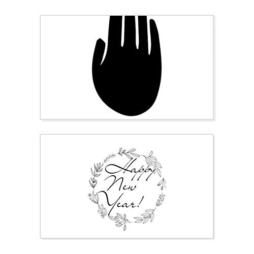 Tarjeta de Año Nuevo Gesture, silueta negra para felicitar las fiestas