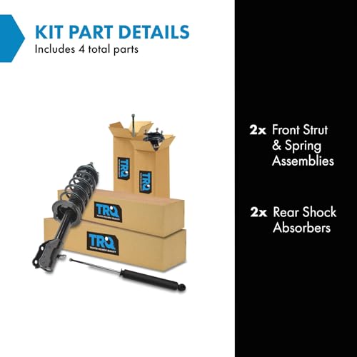 Image of TRQ Front and Rear Complete Strut Assembly & Shock Absorber Kit Complete Strut & Coil Spring Assembly Compatible with 2007-2012 Mazda CX-7
