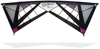 Revolution Kites Reflex RX Spider Sport Wing Kite (Vented Model) - Handles / Line Set / 1 Extra Rod and Sleeve (Purple / Grey / Black / White Center)