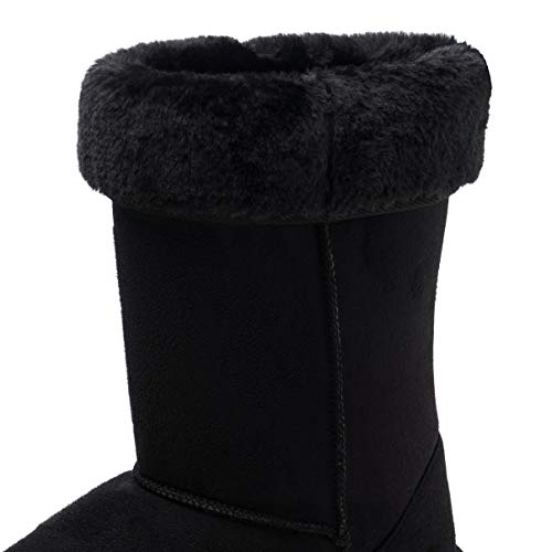 Alpine Swiss Women’s Mid-Calf Winter Boots 11” Faux Shearling Aussie Style Suede Look Warm Stylish Cold Weather Boots2