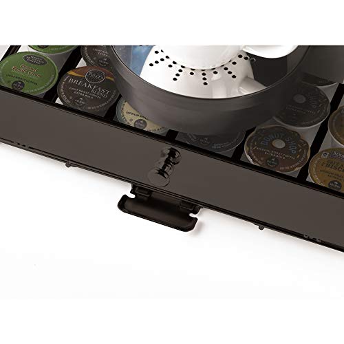 Nifty Rolling Coffee Pod Drawer – Tempered Glass, Black, Compatible With K-Cups, 36 Pod Pack Holder, Compact Under Coffee Pot Storage Drawer, Slim Home Kitchen Counter Organizer #TOP7