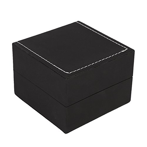 Kuuleyn Caja De Reloj, Vitrina De Reloj, Caja De Reloj Individual, 1 Pieza Nuevo Reloj De Cuero De PU Negro Presente Vitrina De Regalo Pulsera Brazalete Caja De Almacenamiento De Joyería Caja