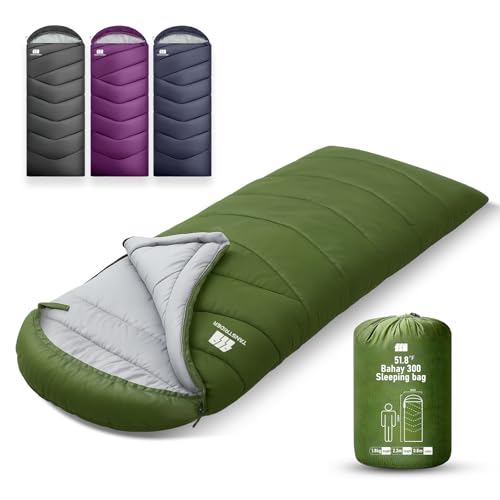 Sleeping Bags for Adults Cold Weather, Portable, Waterproof, Lightweight Camping Sleeping Bag for Tall Girls Boys with Compression Sack for Warm Camping, Hiking, Outdoor & Indoor miniatura 1