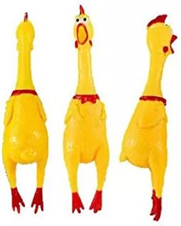 Miniatura 3 de Paquete de 2 pollos grandes gritando juguete de goma Squawking Chicken de 12 pulgadas