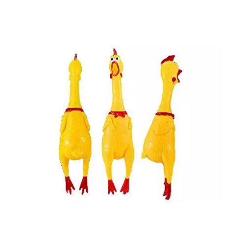 2 Pack Large Screaming Chicken Toy Rubber Squawking Chicken 12 Inch #TOP2