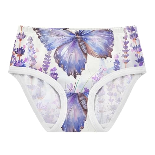 Lavender Floral Field Butterfly Panties for Girl Toddler Underwear Floral Cotton Fun Print Kids Undies Briefs 2t