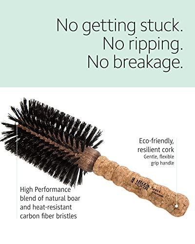 Ibiza Hair Professional Round Boar Hair Brush (Ex5, 80Mm), Lightweight With Reinforced Bristles & Cork Handle, For Loose Curls, Big Volume & Large Sections, Add Texture & Shine For Medium To Long Hair #TOP2